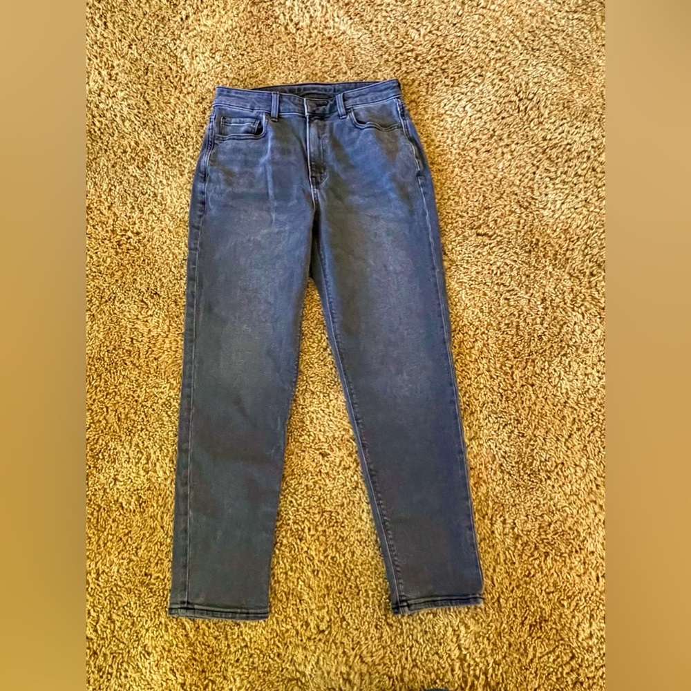 American Eagle Women Size 6 Regular Jeans Straight Black Stretch